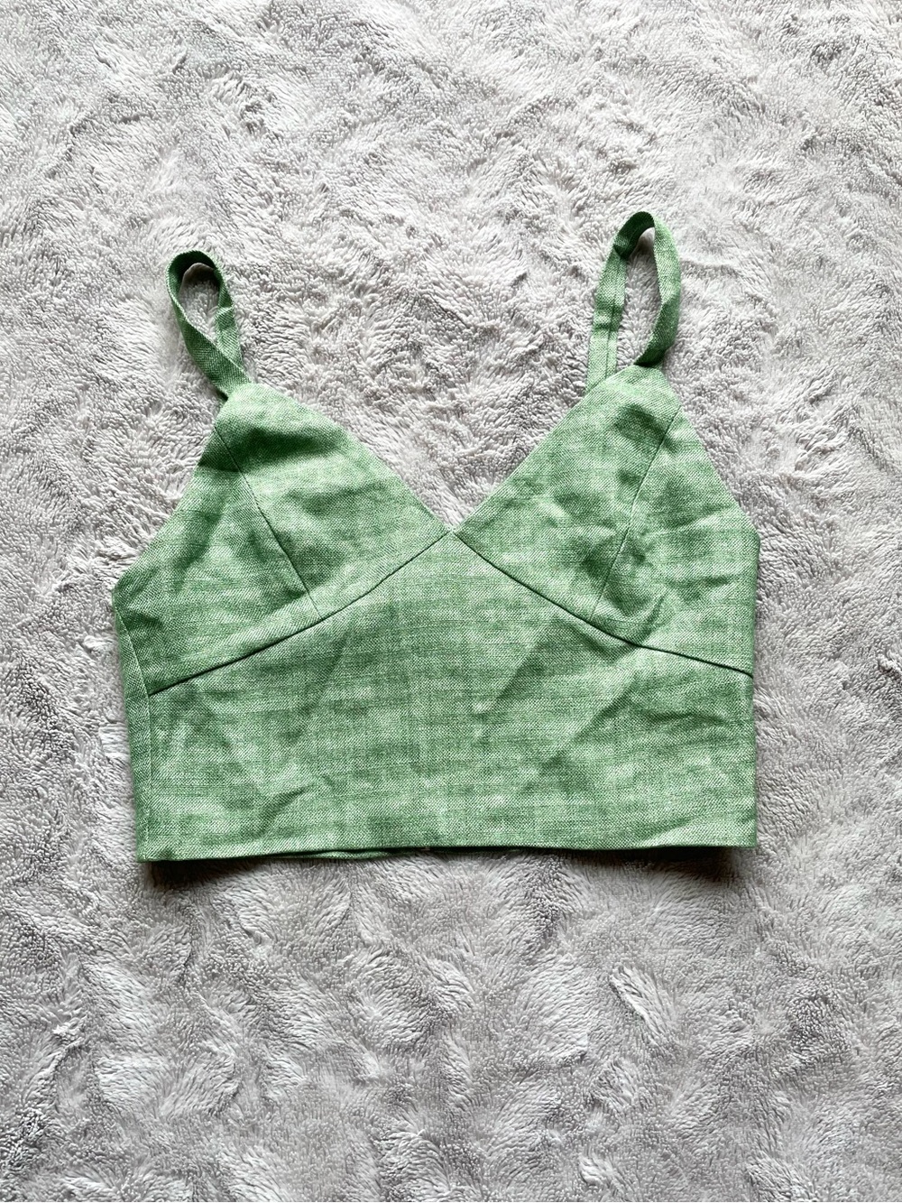 Green V-Neck Bralette Crop Top